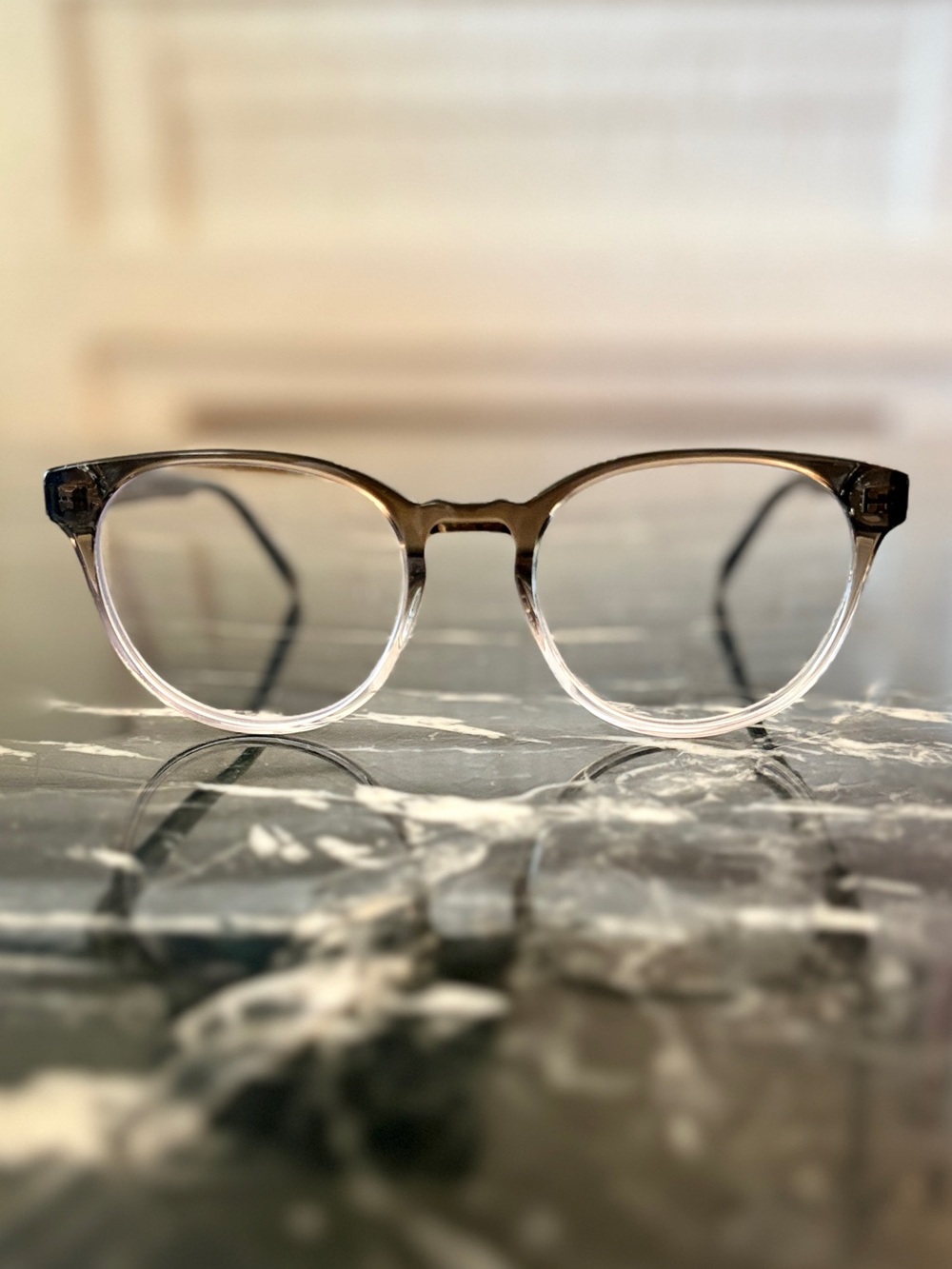 Warby Parker Whalen M 332 51□18-145 Eyeglasses in Driftwood Fade Gradient.